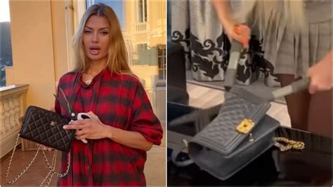 russian model chanel bag|Russian model influencers chop up bags in protest of Chanel ban.